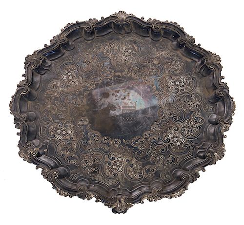 EARLY 24" COAT OF ARMS SILVER