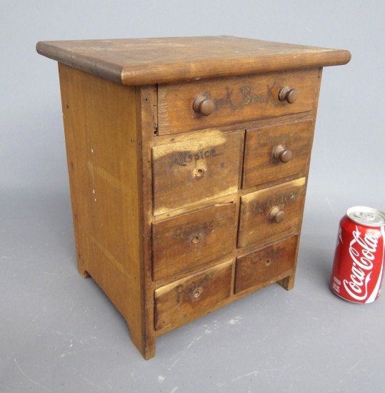 Early (7) drawer spice chest.