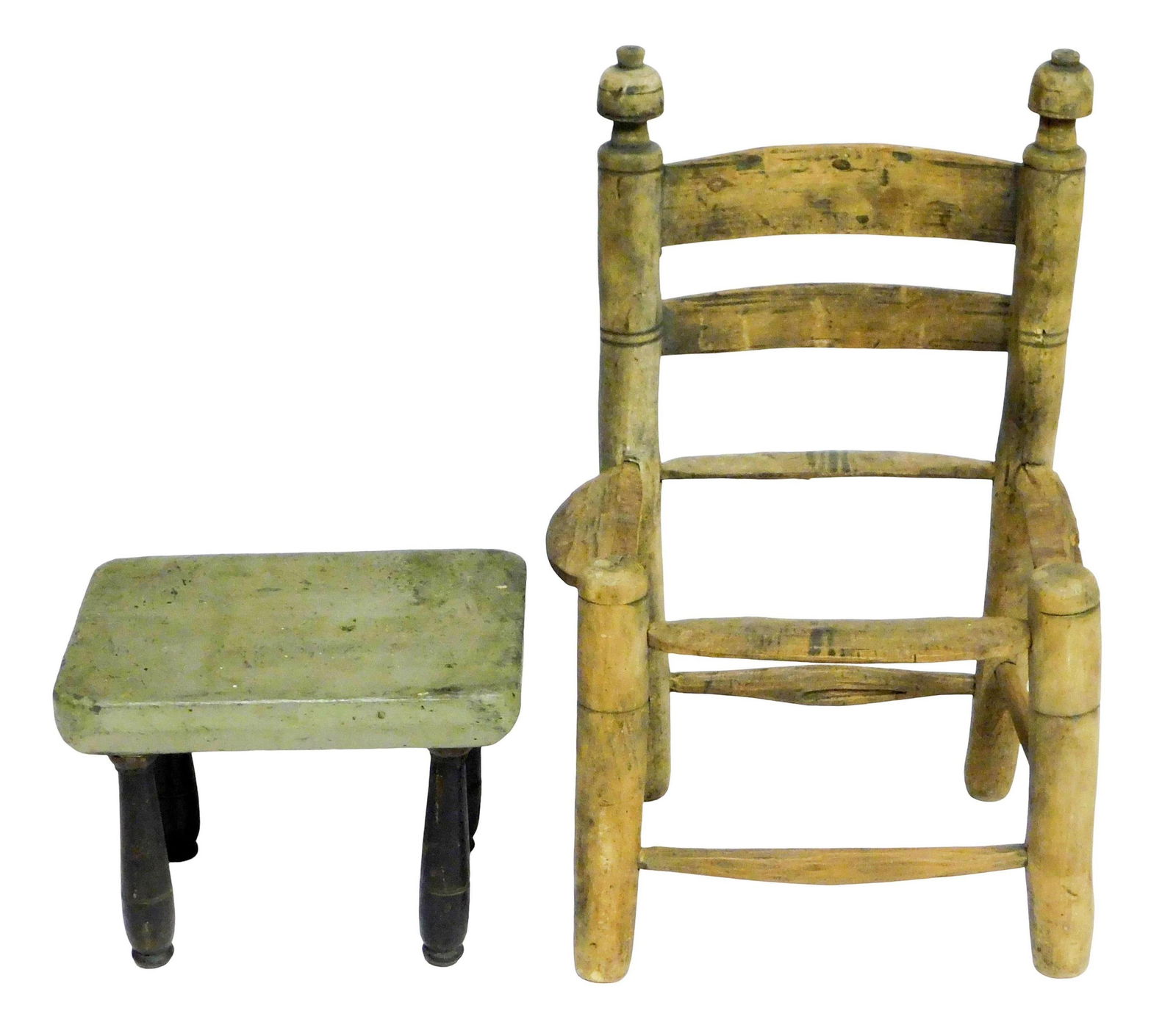 EARLY AMERICAN CHILDREN'S CHAIR AND