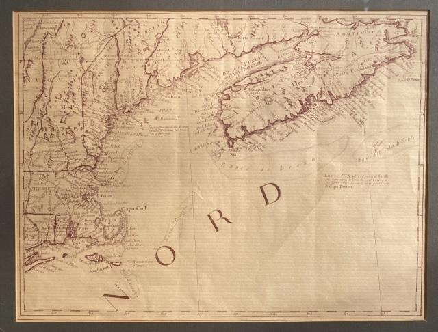 EARLY AMERICAN MAP OF NE COAST &