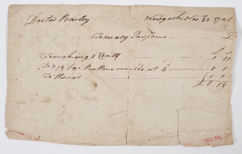 EARLY AMERICAN PAPER RECEIPT