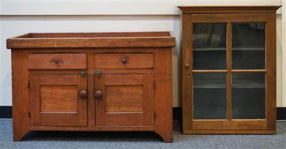 EARLY AMERICAN PINE DRY SINK AND