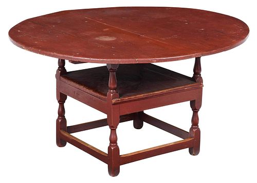 EARLY AMERICAN RED PAINTED HUTCH