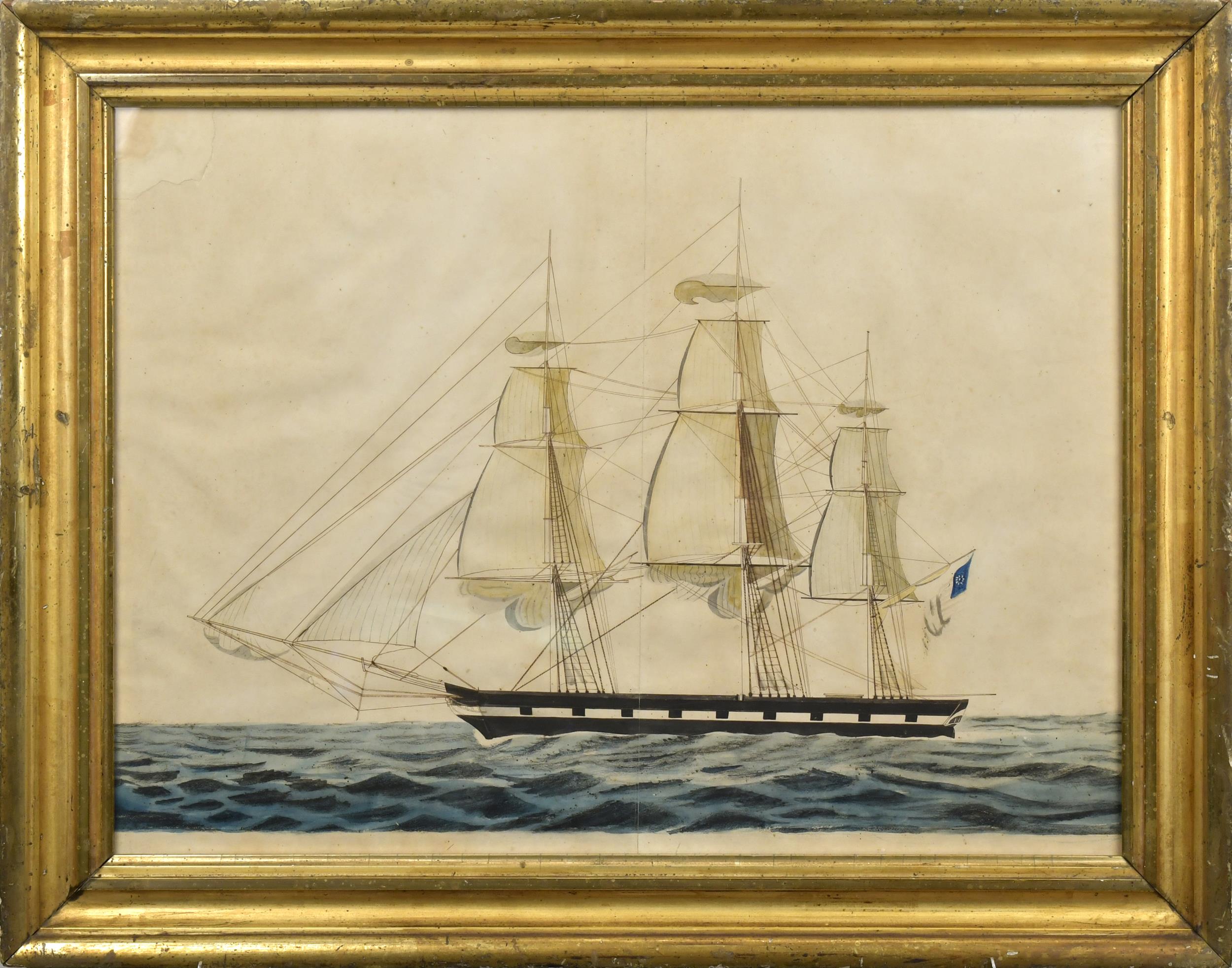 EARLY AMERICAN SAILING SHIP