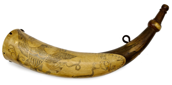 Early American Tansel Powder Horn