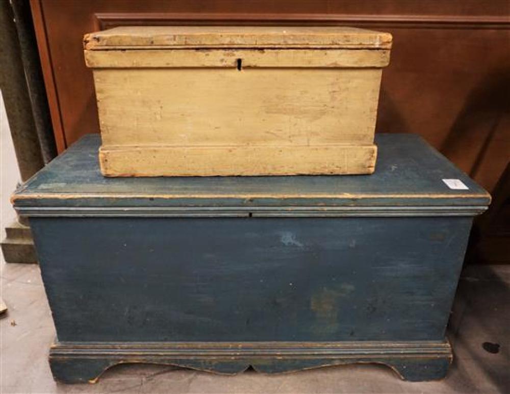 EARLY AMERICAN TEAL PAINTED BLANKET