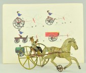 EARLY AMERICAN TIN SULKY TOY A