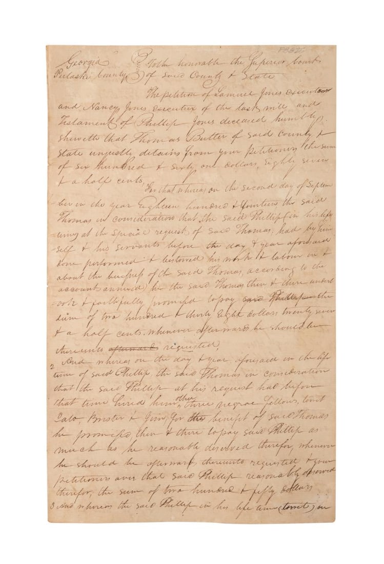 EARLY ANTEBELLUM SLAVE FOR HIRE