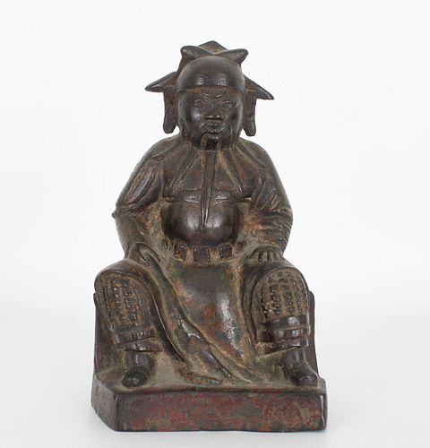 EARLY ANTIQUE BRONZE SEATED