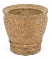 EARLY ASH BURL MORTAR. A fine