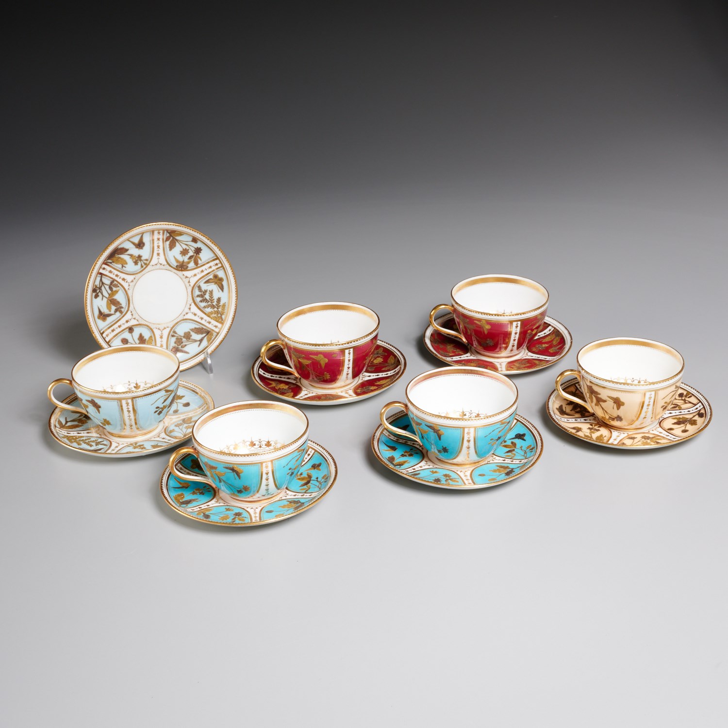 EARLY AYNSLEY GILT PORCELAIN CUPS