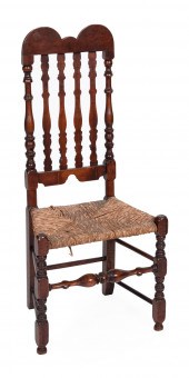 EARLY BANISTER-BACK RUSH-SEAT