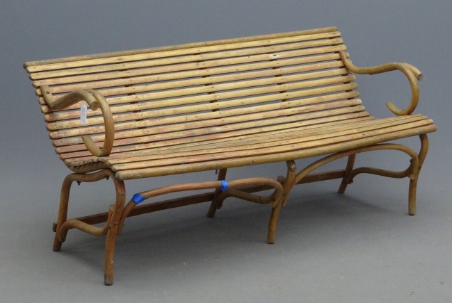 Early bentwood settee. 61'' W. As