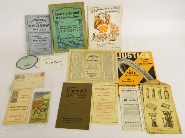 Early bicycle ephemera lot