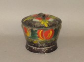 EARLY BLACK TOLEWARE SUGAR BOW