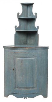EARLY BLUE PAINTED PINE BOWFRO