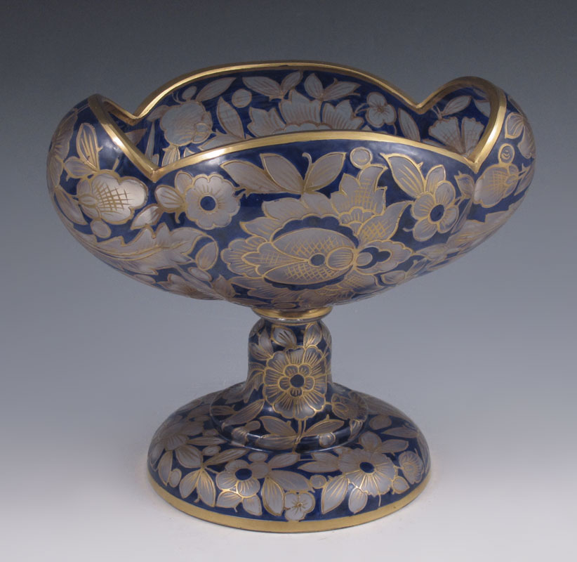 EARLY BOHEMIAN COBALT CUT TO