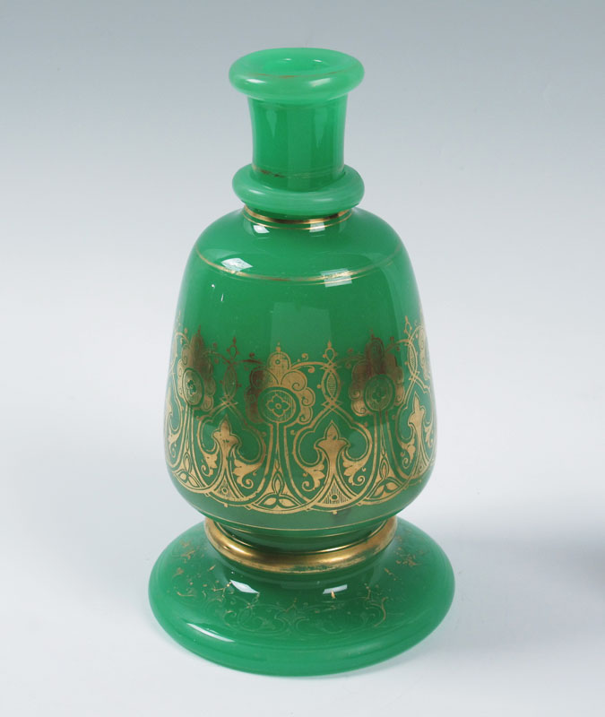 EARLY BOHEMIAN OPALINE BOTTLE VASE: