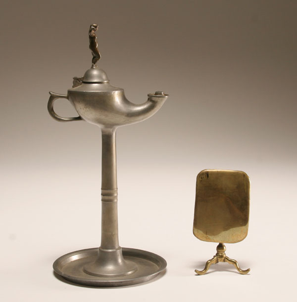 Early brass candle reflector and