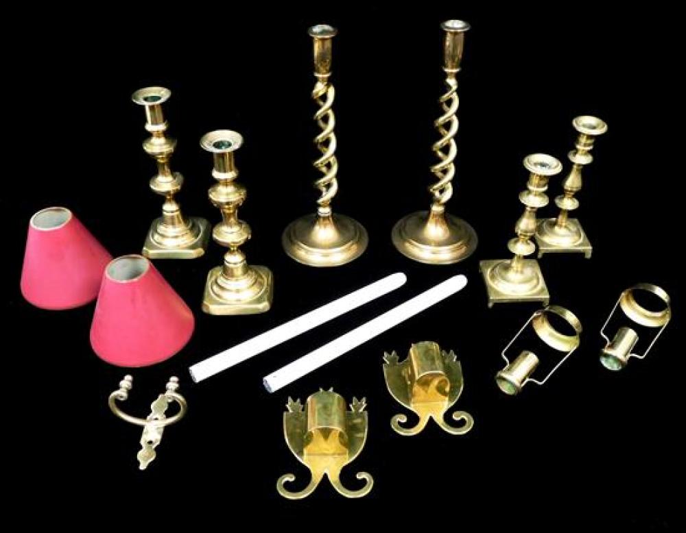 EARLY BRASS, ELEVEN PIECES, 19TH