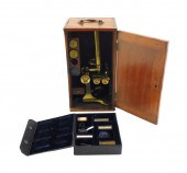 EARLY BRASS MICROSCOPE, PROBAB