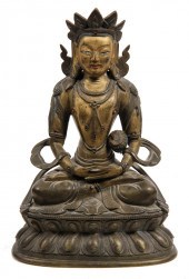 EARLY BRONZE BUDDHIST STATUE -