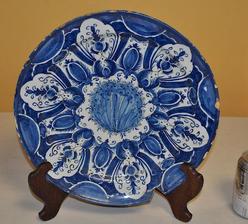 EARLY B/W DELFT POTTERY CHARGER &