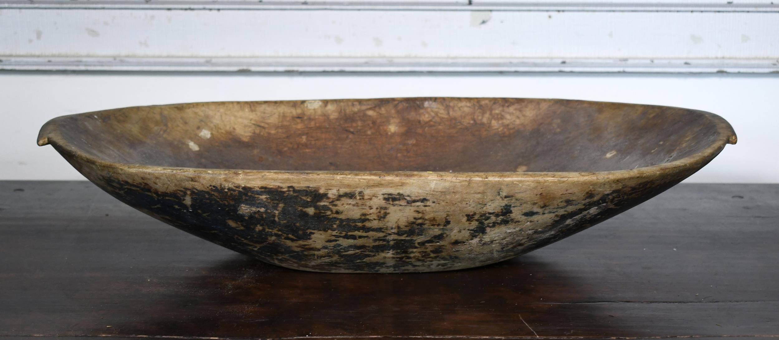 EARLY CARVED AND PAINTED OVAL