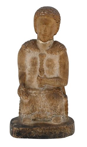EARLY CARVED MARBLE FIGURE,
