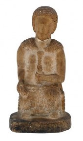 EARLY CARVED MARBLE FIGURE, PA