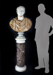 EARLY CARVED MARBLE/ONYX BUST