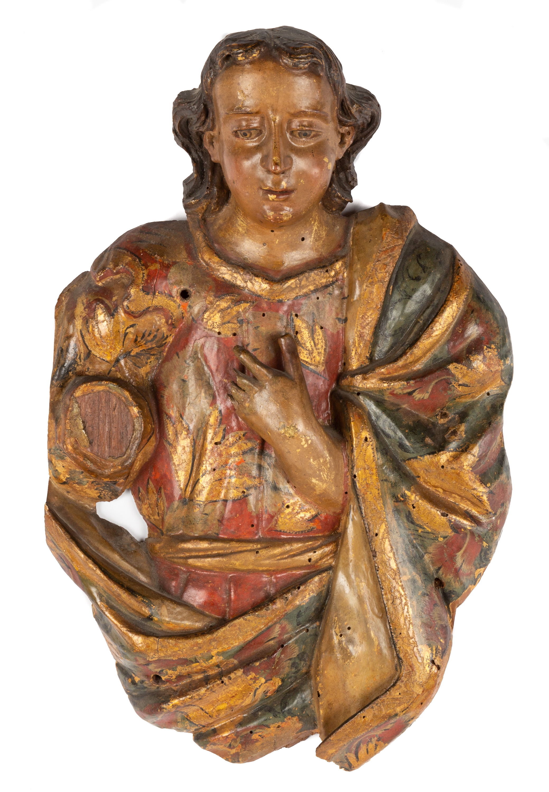 EARLY CARVED & PAINTED WOODEN