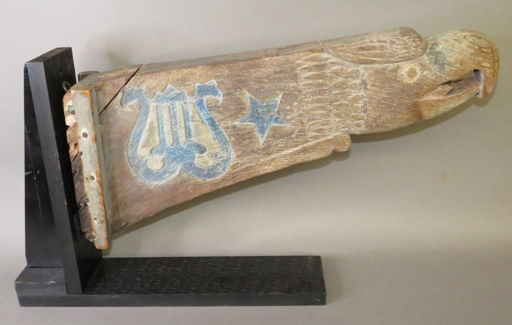 EARLY CARVED SCREAMING EAGLE SHIP'S
