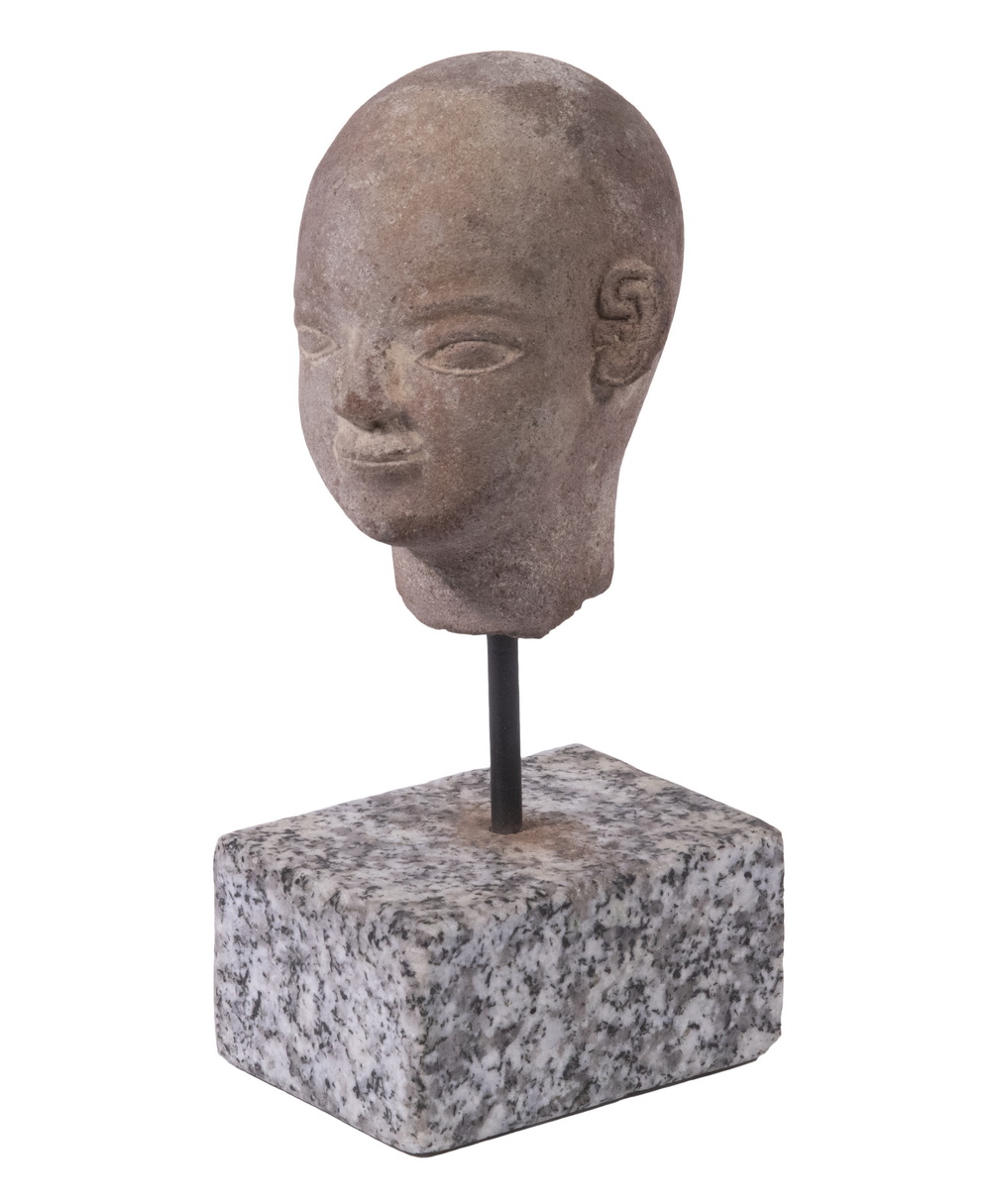 EARLY CARVED STONE HEAD South Asian