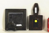EARLY CARVED WOOD/IRON HAND MI
