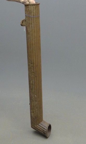 Early cast iron downspout. Signed