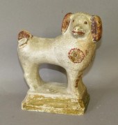 EARLY CHALKWARE POODLE DOG FIG