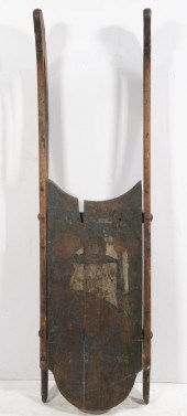 EARLY CHILD'S WOODEN SLED Late