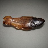 EARLY CHINESE CARVED JADE FISH