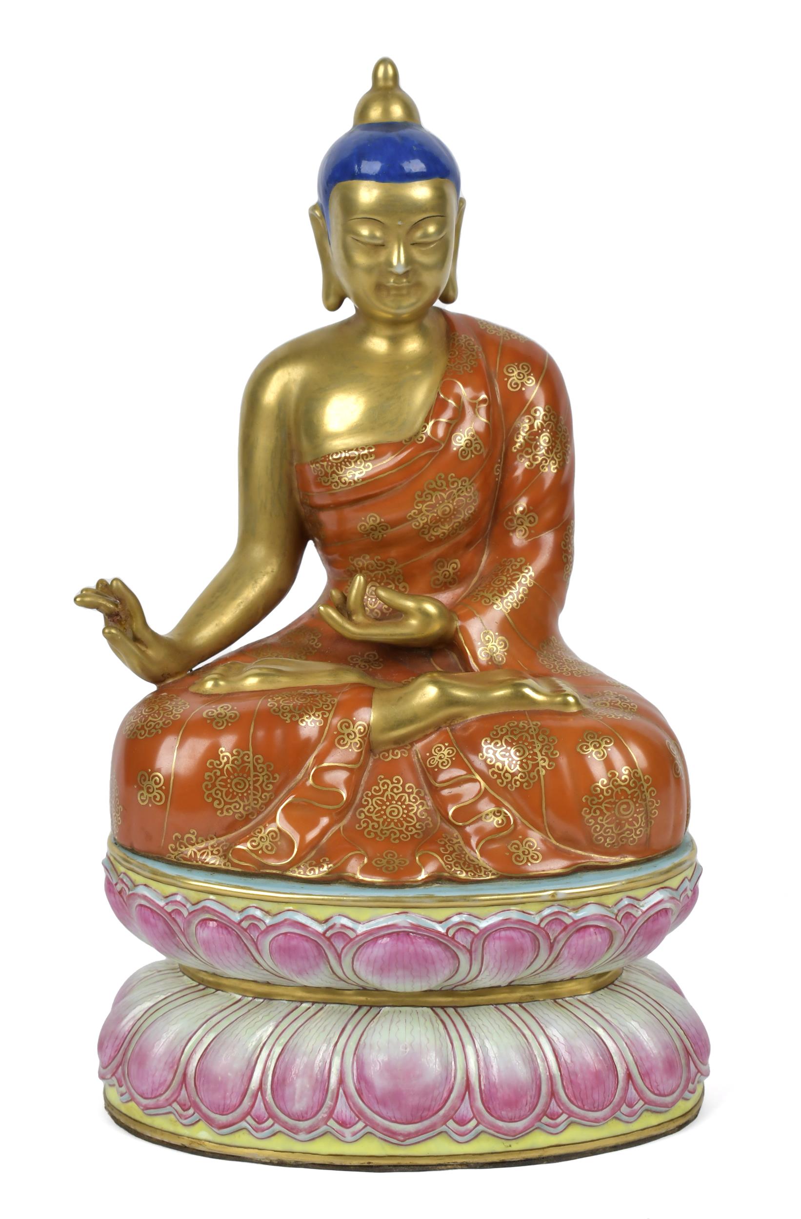 EARLY CHINESE PORCELAIN BUDDHA.