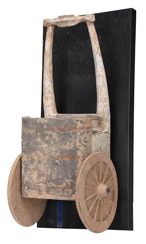EARLY CHINESE POTTERY CART WITH