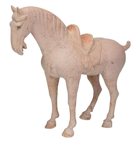 EARLY CHINESE POTTERY MODEL OF A