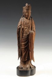EARLY CHINESE WOOD FIGURE - St