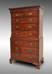 EARLY CHIPPENDALE CHEST ON CHE