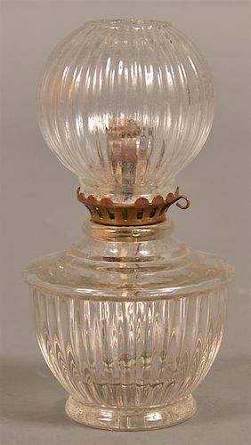 EARLY COLORLESS GLASS RIBBED