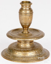 EARLY CONTINENTAL BRASS CANDLE