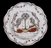 EARLY CREAMWARE PLATE WITH DUT