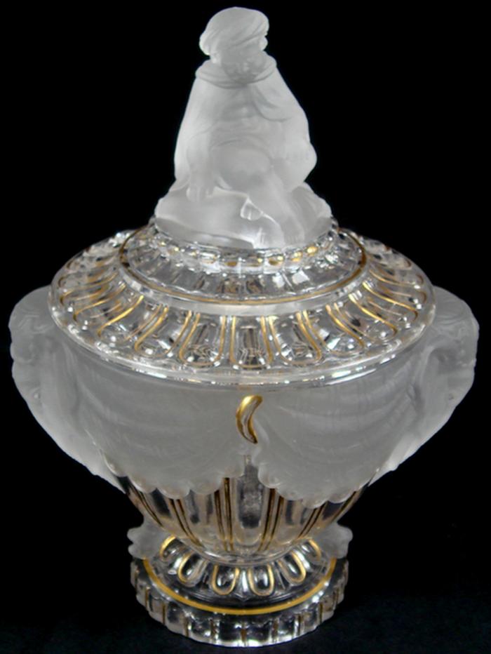Early crystal cover sugar bowl with