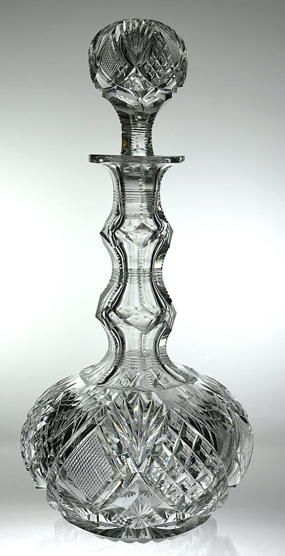 EARLY CUT GLASS DECANTER BY