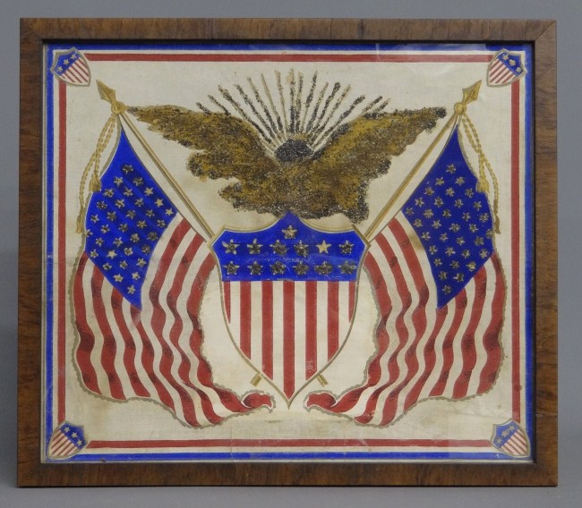Early eagle with shield and flags